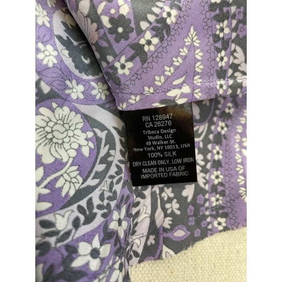 Nili Lotan Purple Paisley Silk Slip Dress Large - Picture 6 of 12